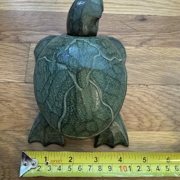 Vintage Green Wooden Turtle Trinket Box Jewelry Box Ash Tray, Giftable Gift - Picture 5 of 6